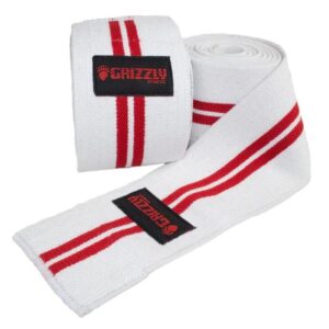 Grizzly Fitness Power Lifting Knee Wraps, White